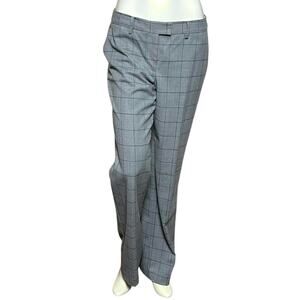 Talbots Windsor Gray Windowpane Italian Flannel Straight Leg Dress Pants Size 4